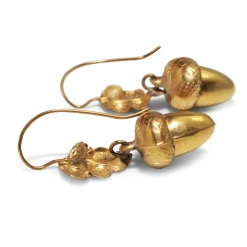 9ct Yellow Gold Victorian Acorn Earrings