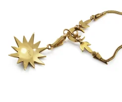 15ct Yellow Gold Victorian Pearl Starburst Necklace