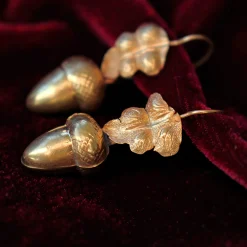 9ct Yellow Gold Victorian Acorn Earrings