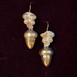 9ct Yellow Gold Victorian Acorn Earrings