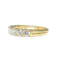 18ct Yellow Gold Vintage 5 Stone Diamond Ring