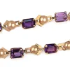 14ct Yellow Gold Vintage Amethyst Bracelet