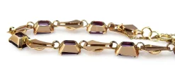 14ct Yellow Gold Vintage Amethyst Bracelet
