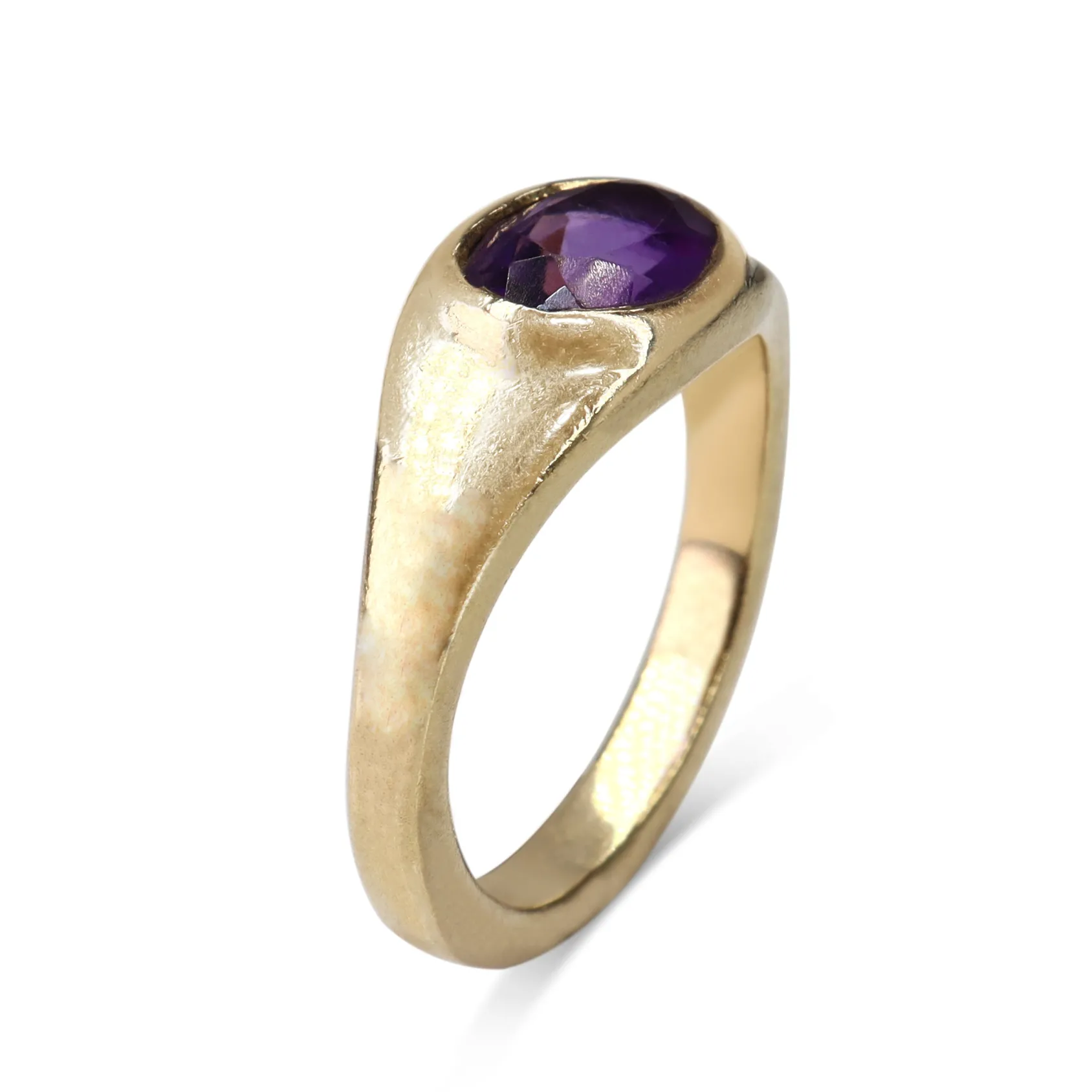 14ct Yellow Gold Vintage Amethyst Signet Ring