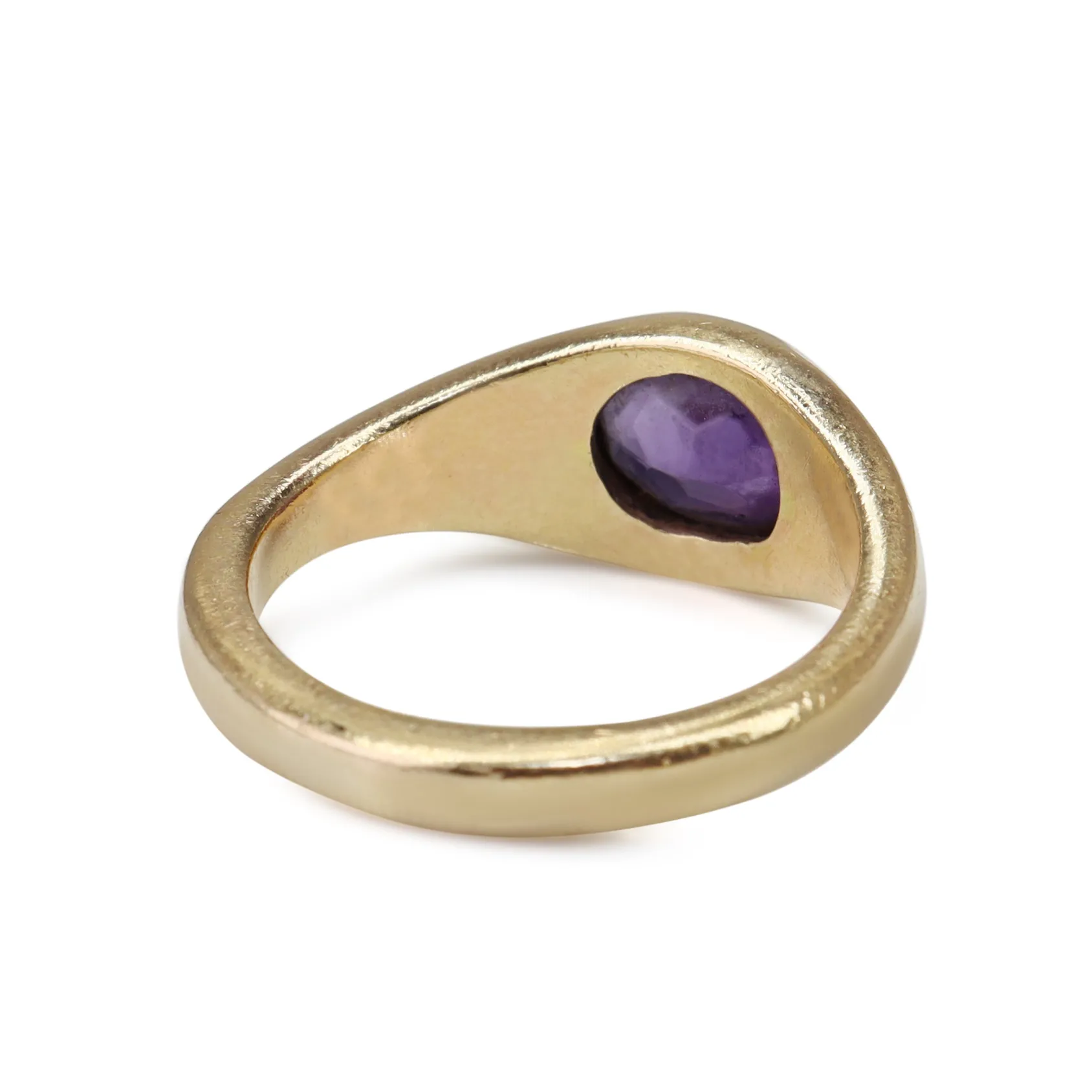 14ct Yellow Gold Vintage Amethyst Signet Ring
