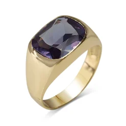 10ct Yellow Gold Vintage Amethyst Signet Ring