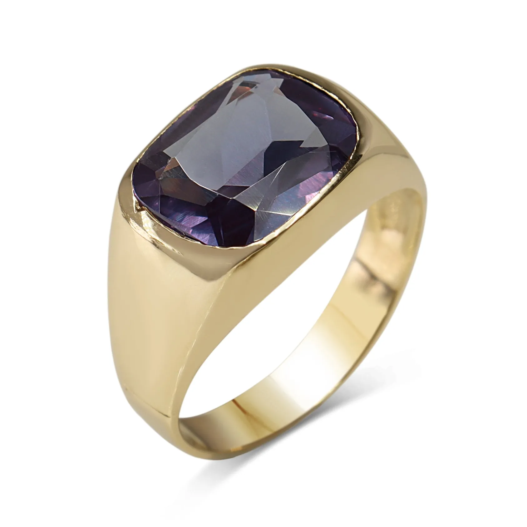 10ct Yellow Gold Vintage Amethyst Signet Ring