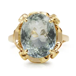 9ct Yellow Gold Vintage Aquamarine Ring