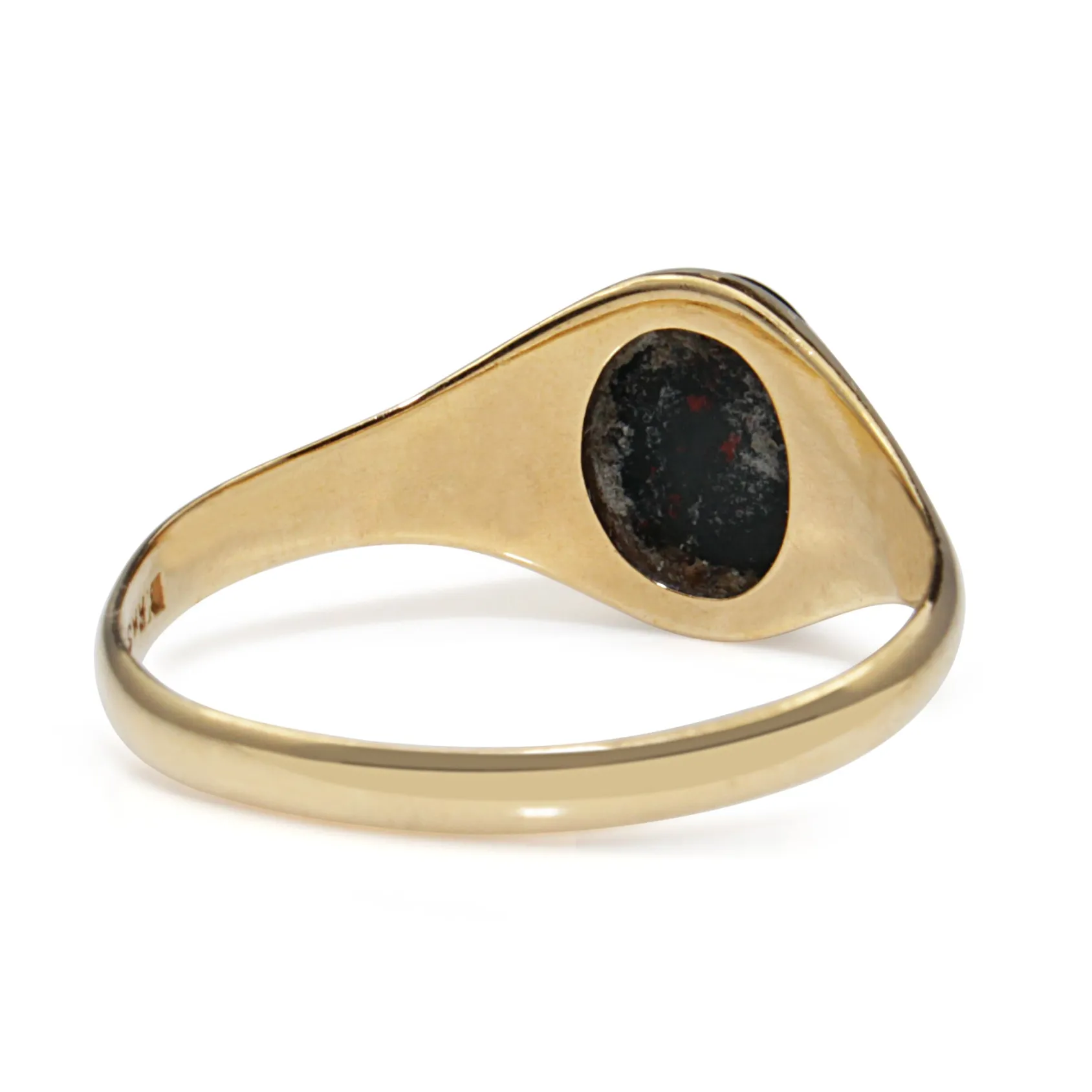 18ct Yellow Gold Vintage Blood Stone Signet Ring