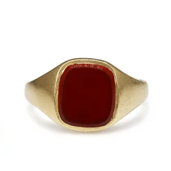 9ct Yellow Gold Vintage Carnelian Signet Ring