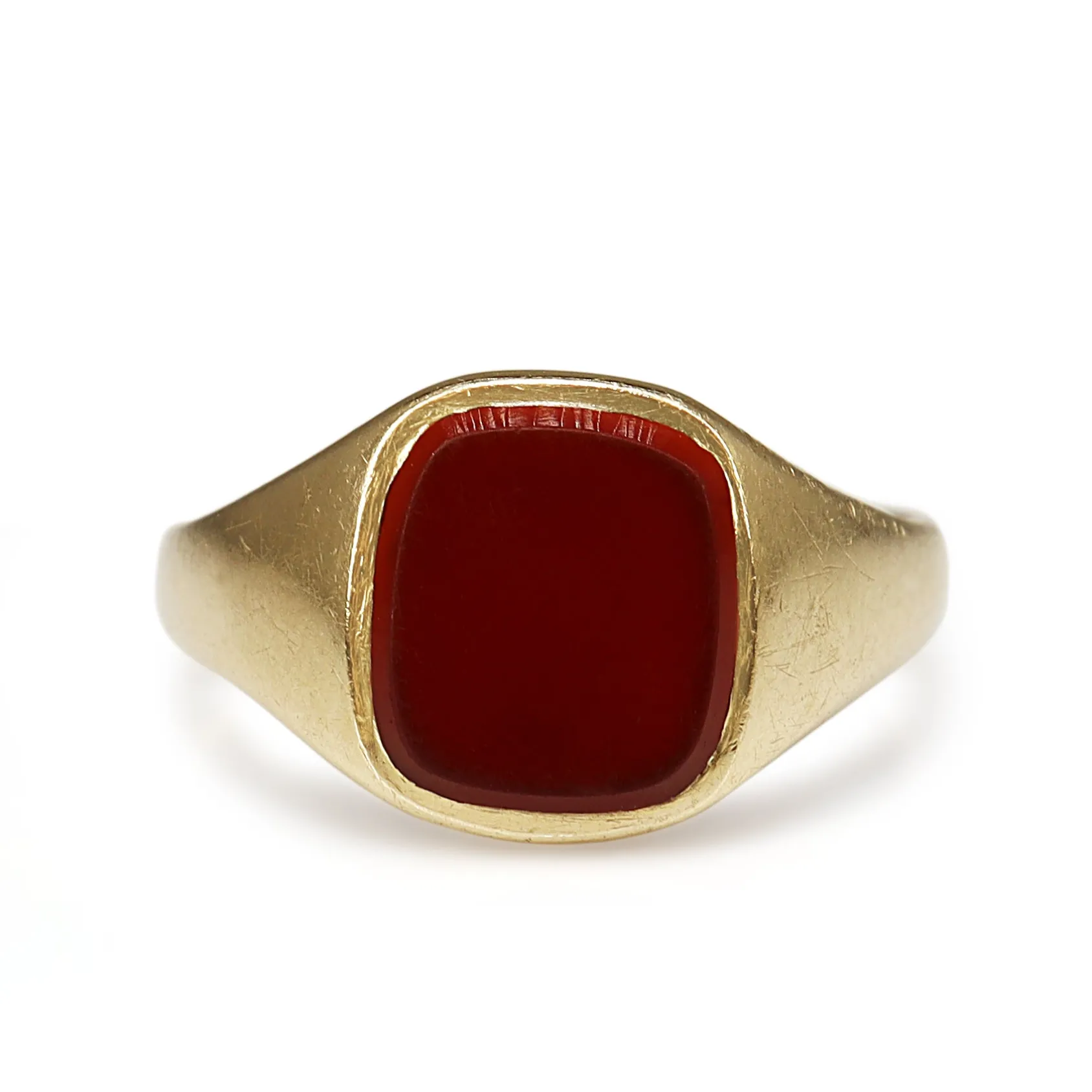 9ct Yellow Gold Vintage Carnelian Signet Ring