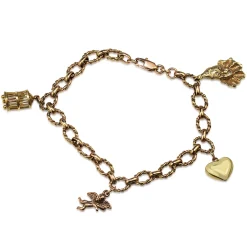 9ct Yellow Gold Vintage Charm Bracelet