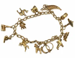 18ct Yellow Gold Vintage Charm Bracelet