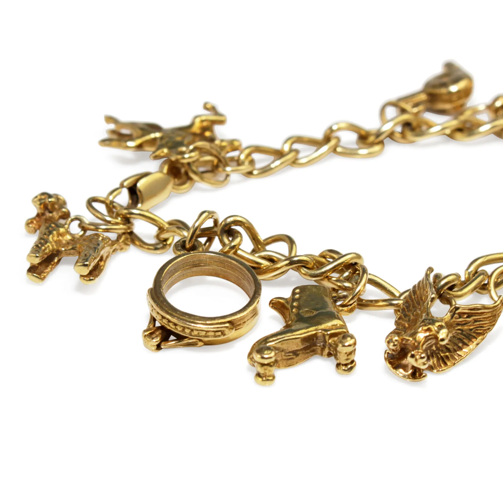 18ct Yellow Gold Vintage Charm Bracelet
