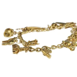 18ct Yellow Gold Vintage Charm Bracelet