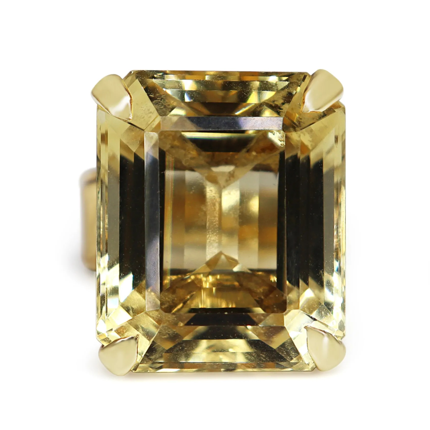 18ct Yellow Gold Vintage Citrine Cocktail Ring