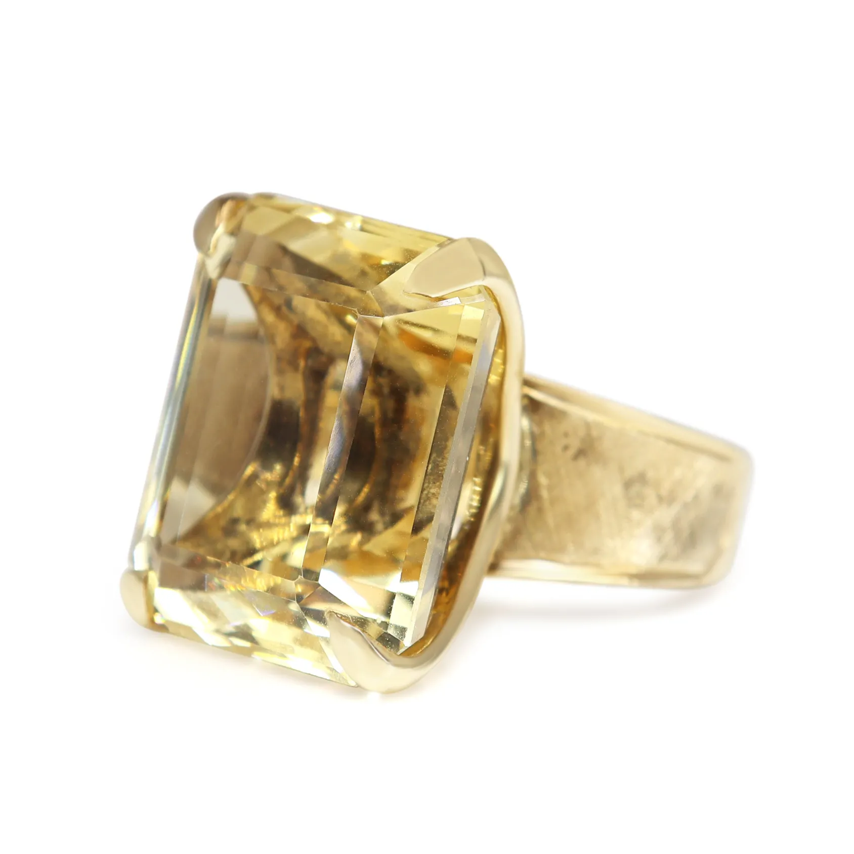 18ct Yellow Gold Vintage Citrine Cocktail Ring