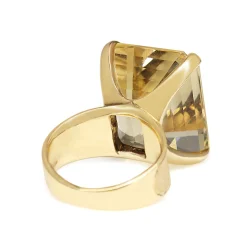 18ct Yellow Gold Vintage Citrine Cocktail Ring