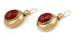 14ct Yellow Gold Vintage Coral Drop Earrings