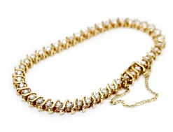 18ct Yellow Gold Vintage Diamond Tennis Bracelet