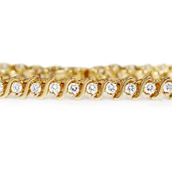 18ct Yellow Gold Vintage Diamond Tennis Bracelet