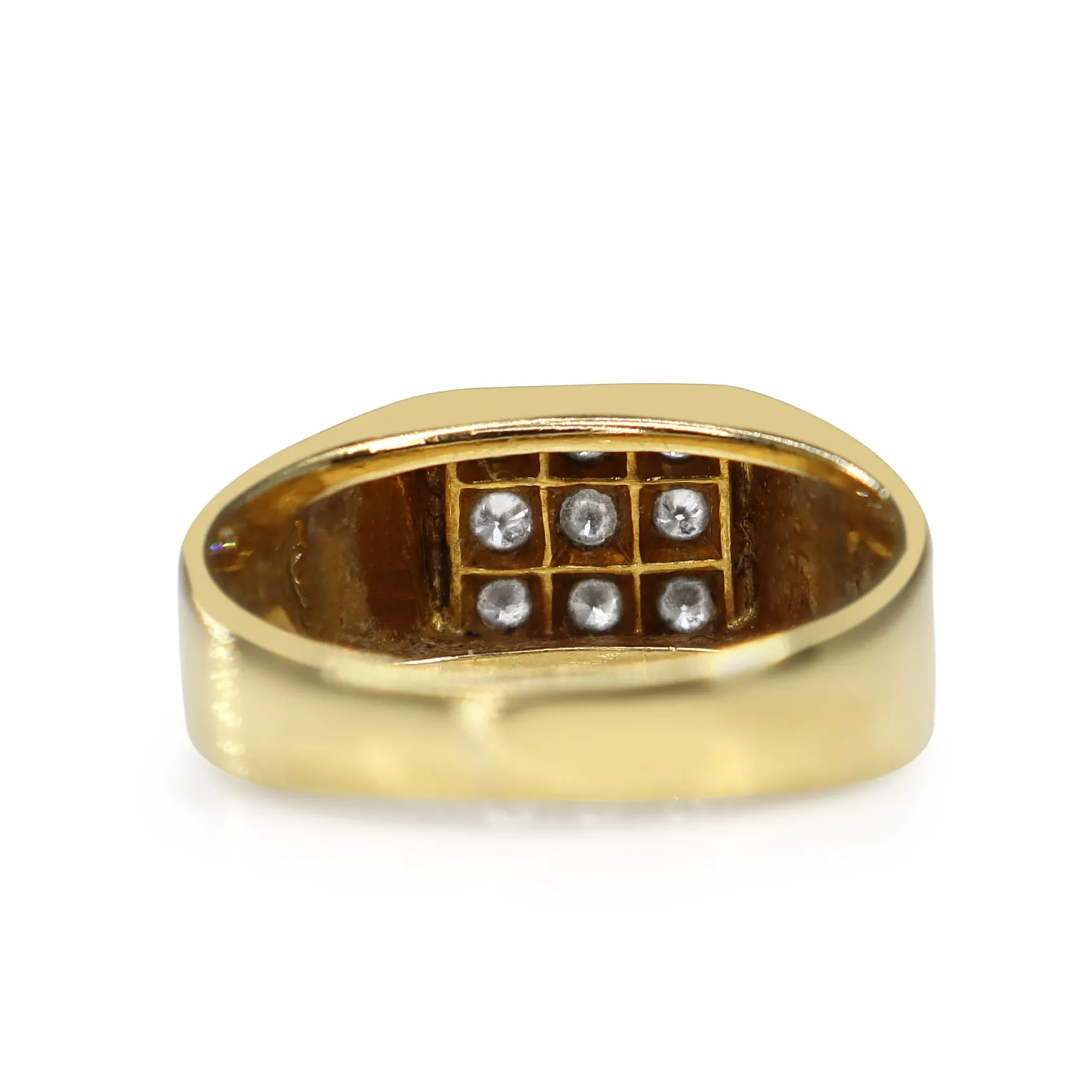 14ct Yellow Gold Vintage Diamond Signet Ring