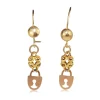 14ct Yellow Gold Vintage Drop Padlock Earrings