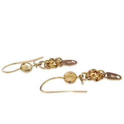14ct Yellow Gold Vintage Drop Padlock Earrings