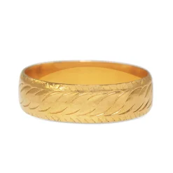 22ct Yellow Gold Vintage Engraved Band Ring