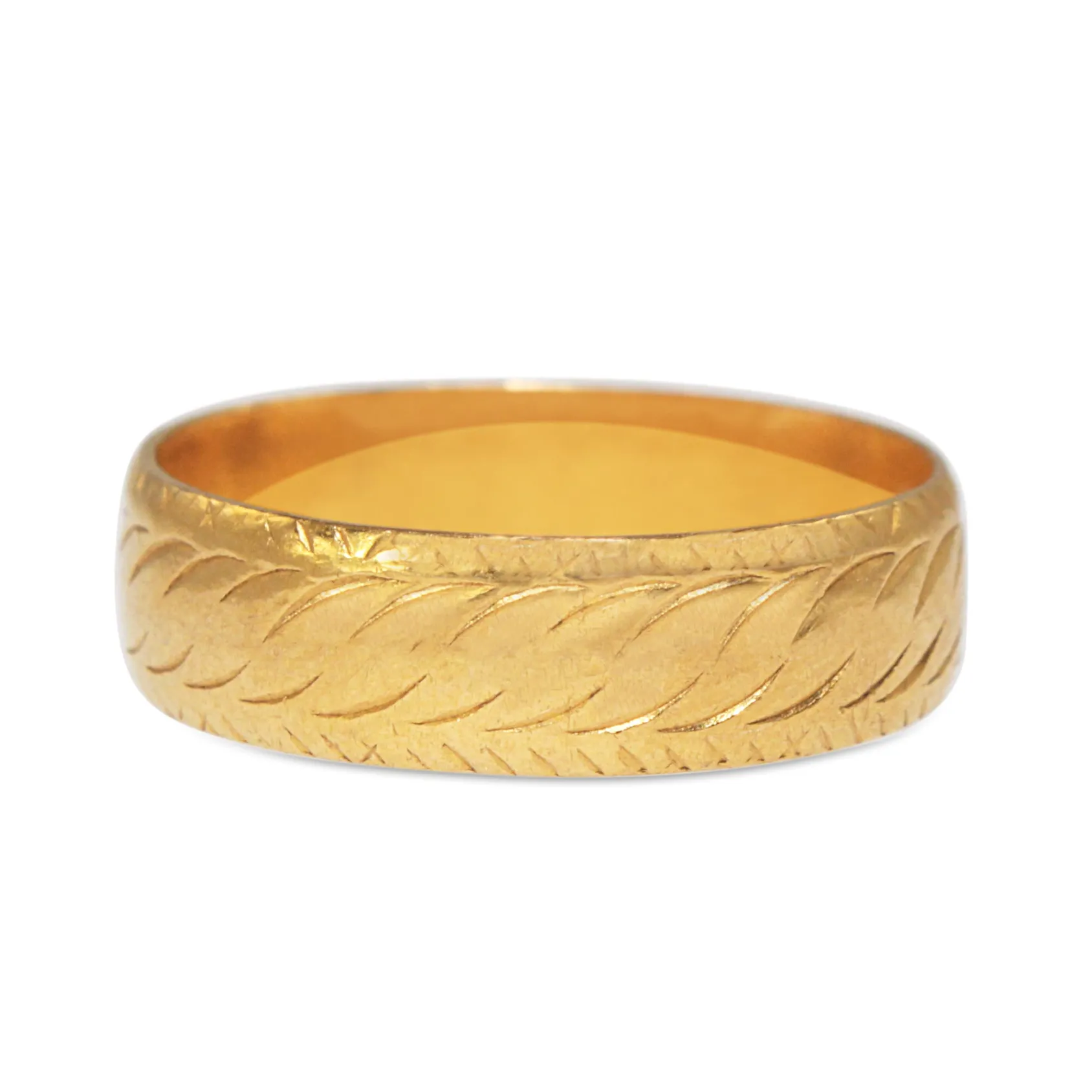 22ct Yellow Gold Vintage Engraved Band Ring