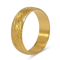 22ct Yellow Gold Vintage Engraved Band Ring