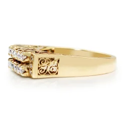 18ct Yellow Gold Vintage Filigree Band Ring