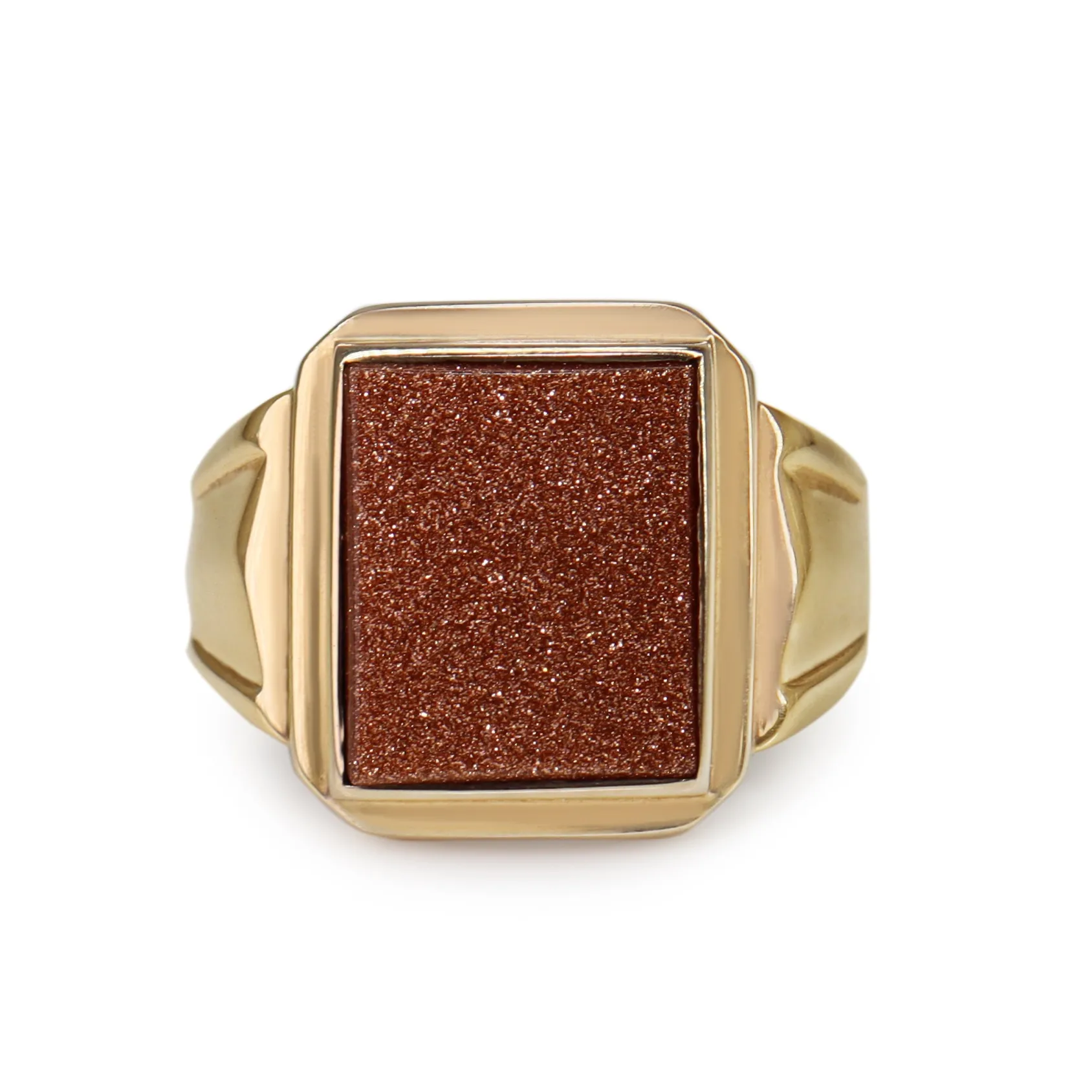 9ct Yellow Gold Vintage Gold Stone Signet Ring