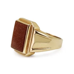 9ct Yellow Gold Vintage Gold Stone Signet Ring