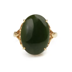 14ct Yellow Gold Vintage Jade Ring