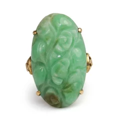 14ct Yellow Gold Vintage Jade Ring