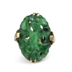 14ct Yellow Gold Vintage Jade Ring