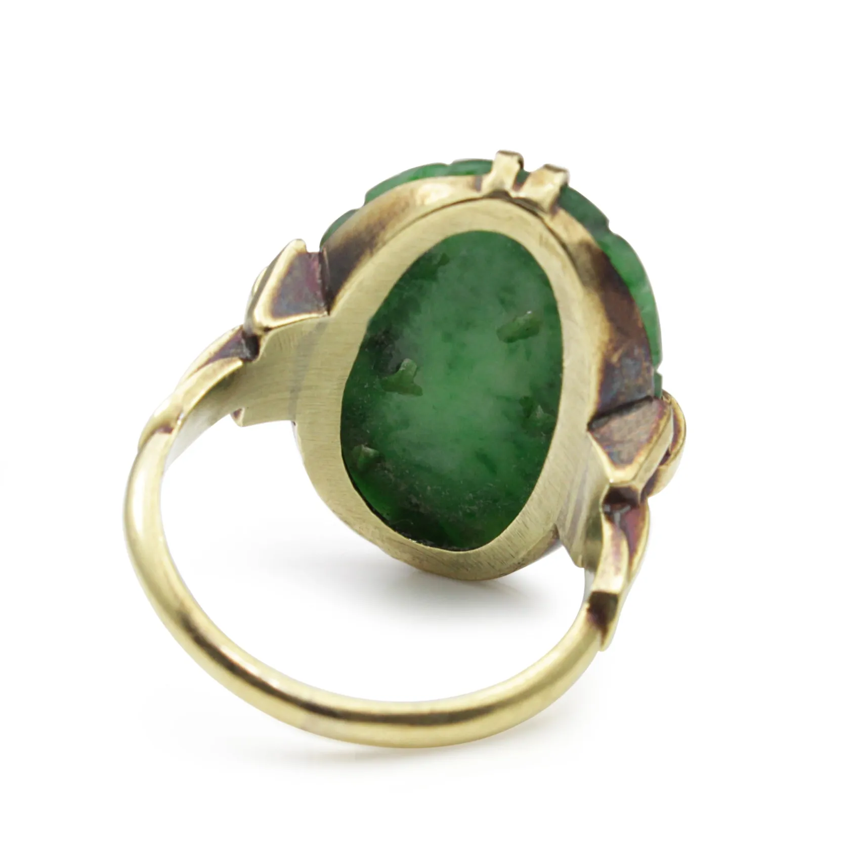 14ct Yellow Gold Vintage Jade Ring