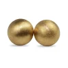 18ct Yellow Gold Vintage Matte Button Stud Earrings