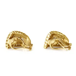 18ct Yellow Gold Vintage Old and Brilliant Cut Diamond Cluster Earrings