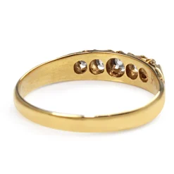 18ct Yellow Gold Vintage Old Cut 5 Stone Diamond Ring