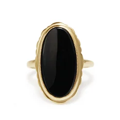 10ct Yellow Gold Vintage Onyx Ring
