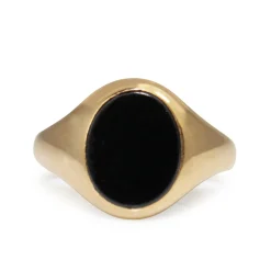 9ct Yellow Gold Vintage Onyx Signet Ring