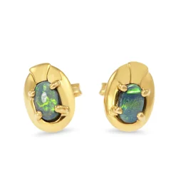 18ct Yellow Gold Vintage Opal Earrings