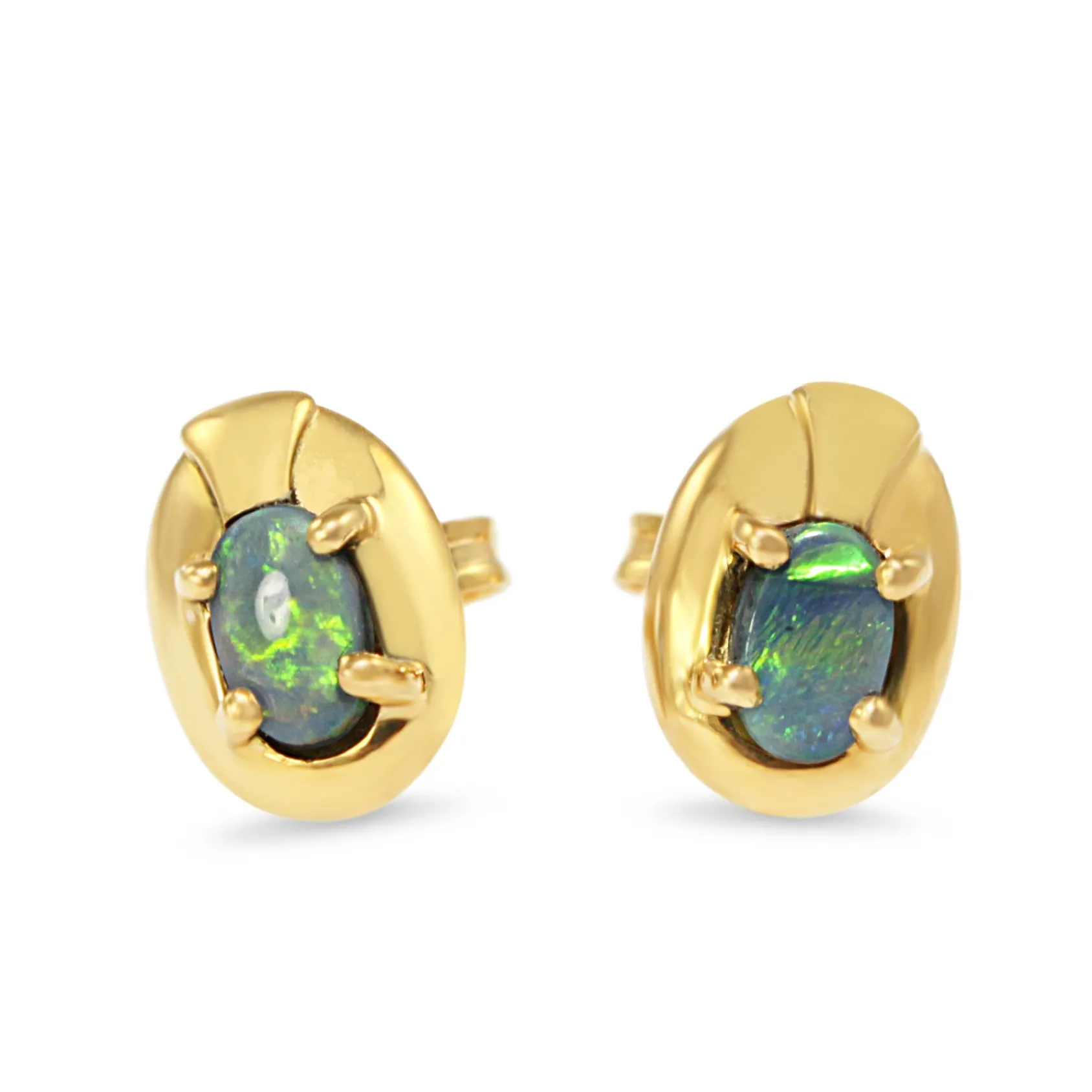 18ct Yellow Gold Vintage Opal Earrings