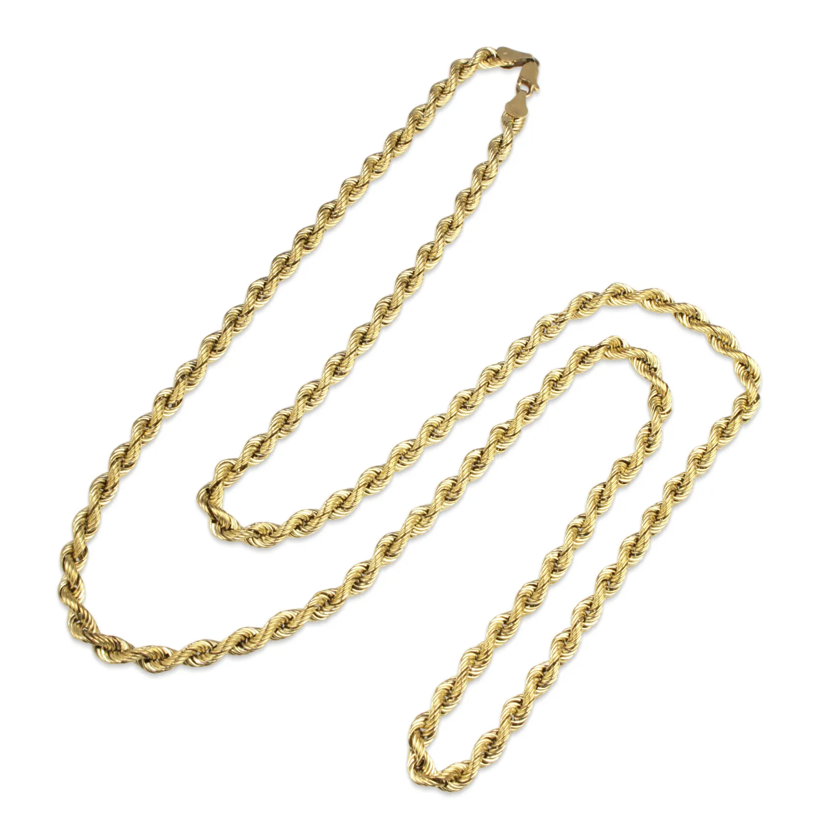 9ct Yellow Gold Vintage Rope Chain Necklace
