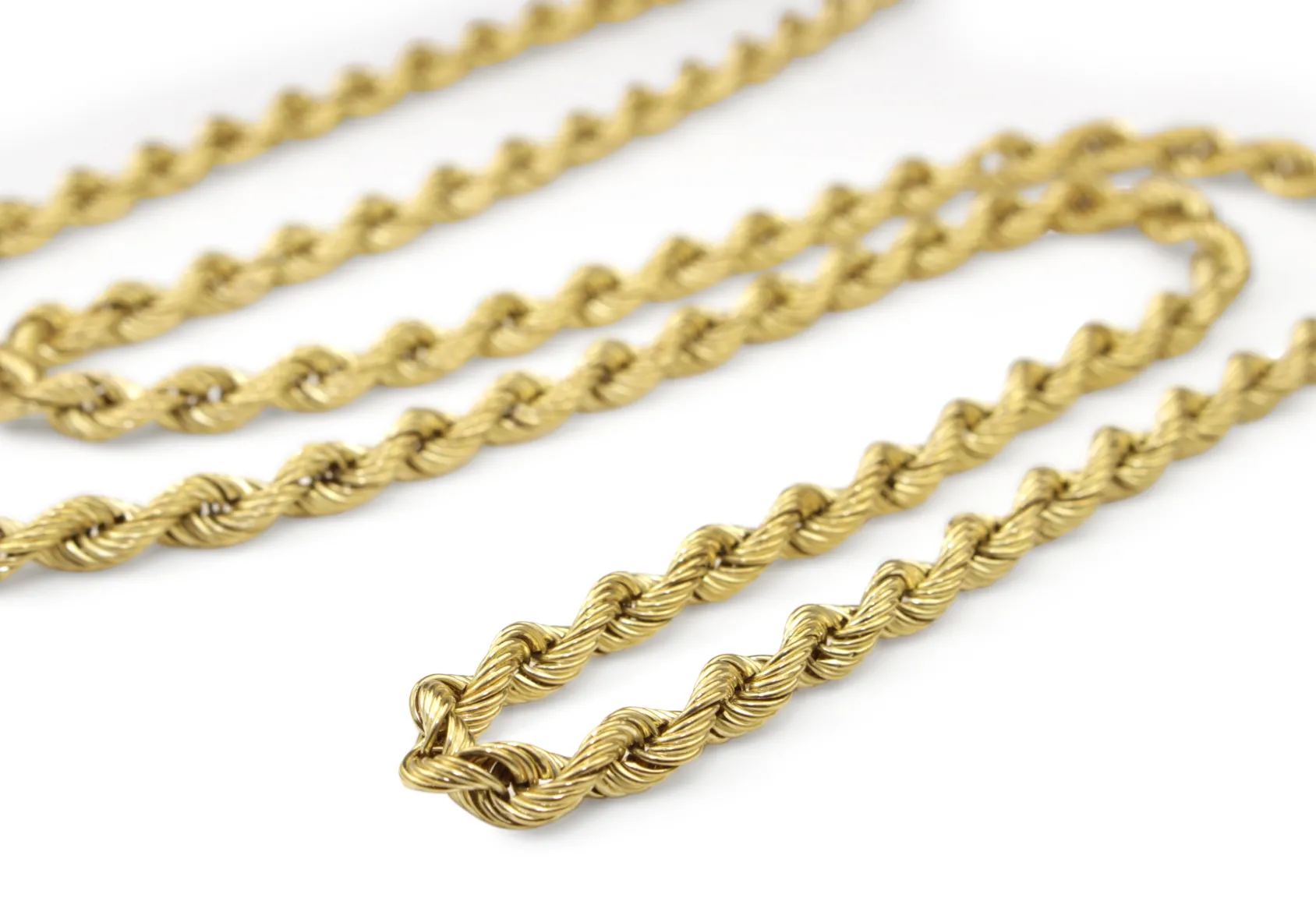 9ct Yellow Gold Vintage Rope Chain Necklace