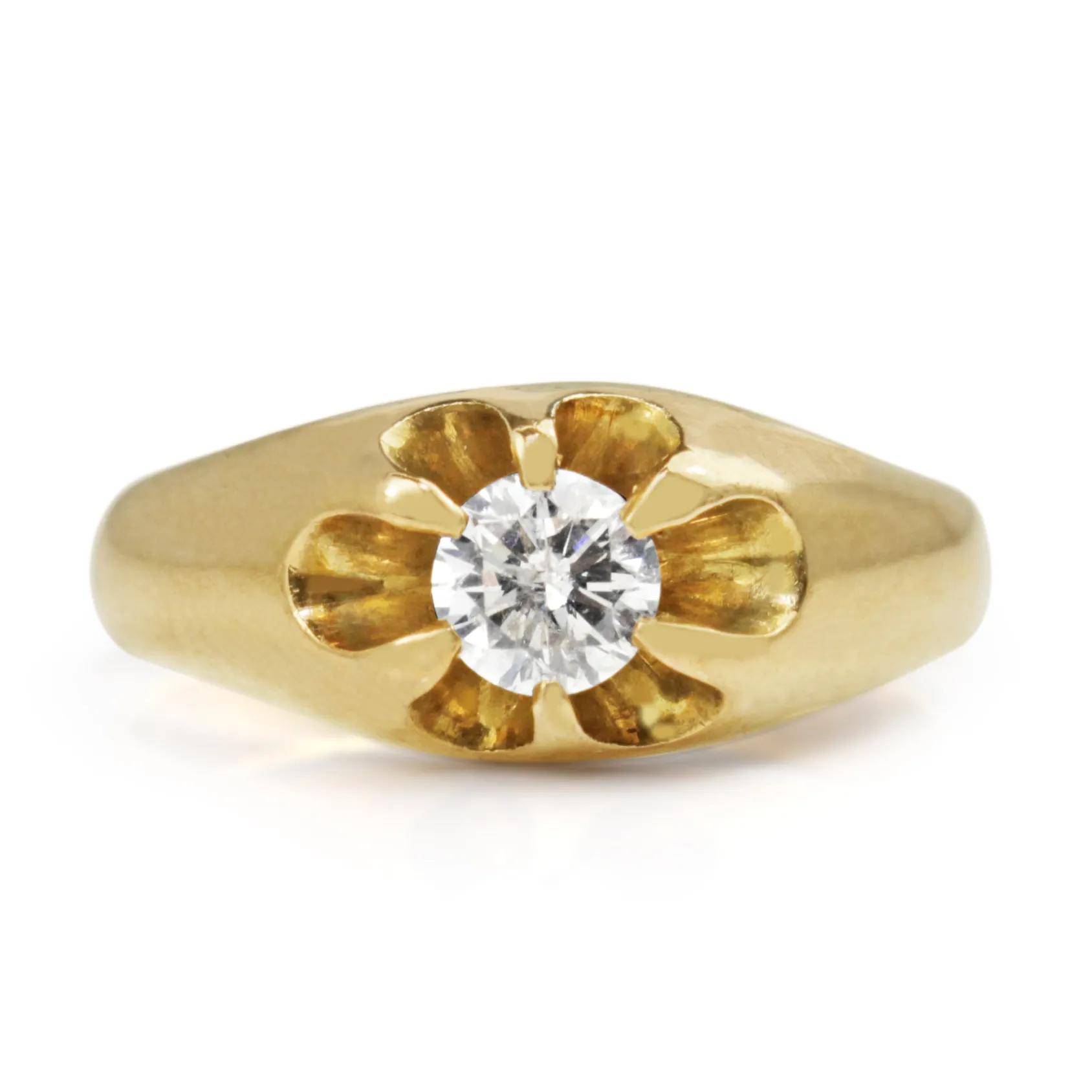 14ct Yellow Gold Vintage Solitaire Diamond Ring