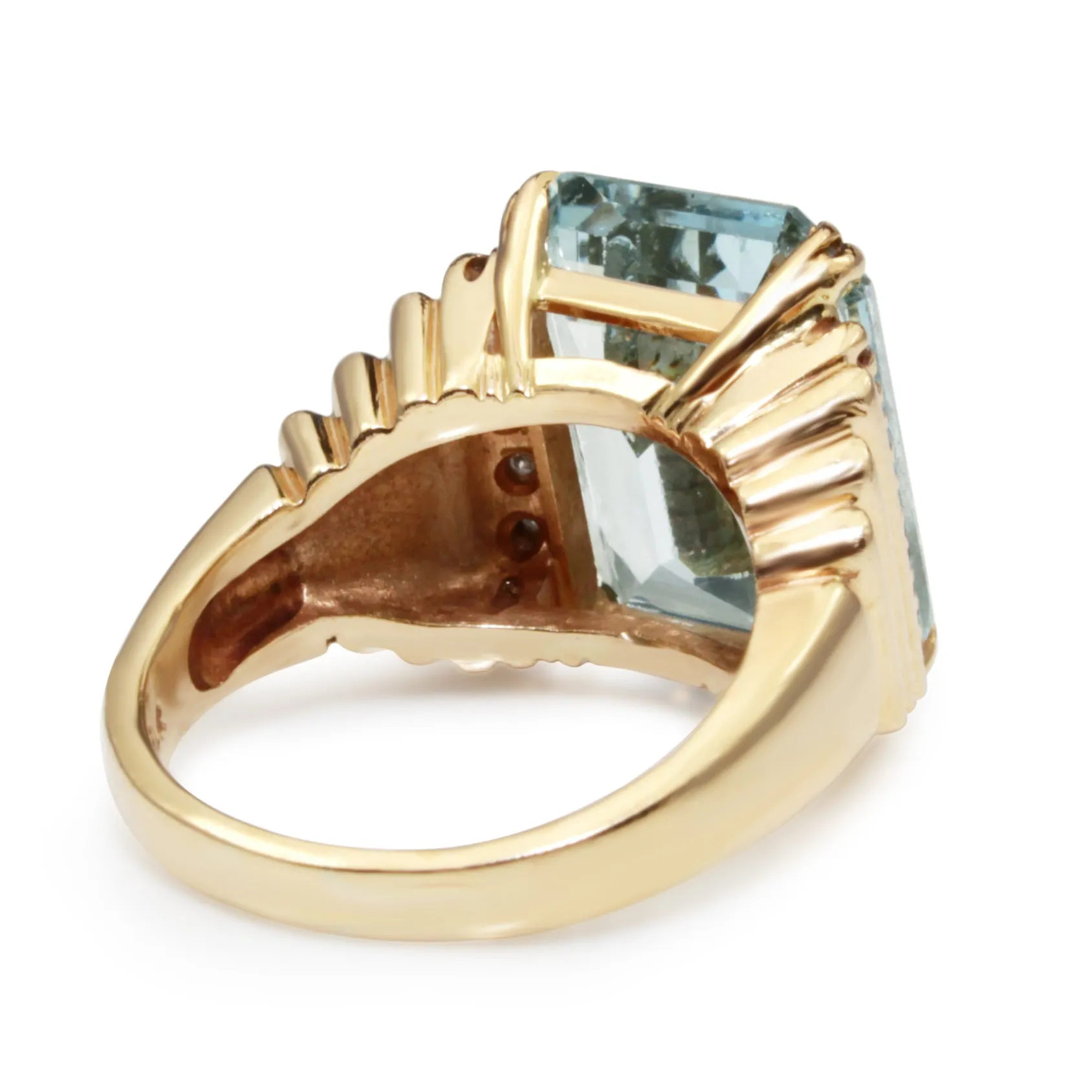 14ct Yellow Gold Vintage Spinel and Diamond Cocktail Ring