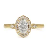 18ct Yellow Gold Vintage Style Oval Halo Ring